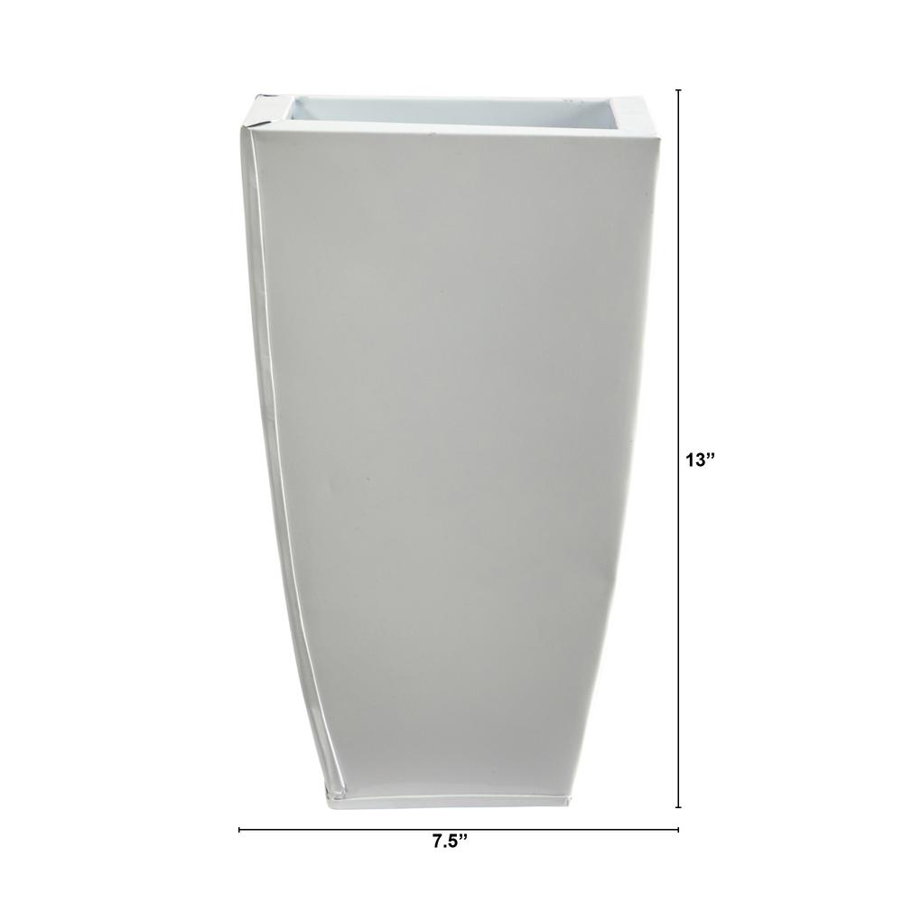 13in. Tapered Square Metal Planter. Picture 2
