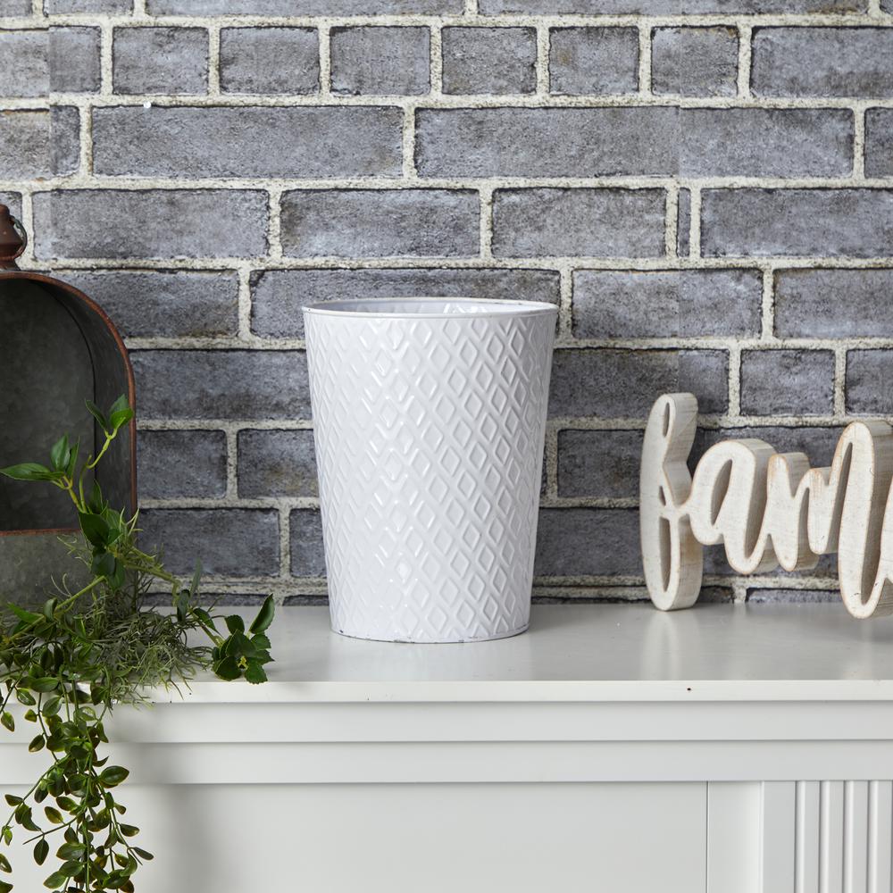 10in. Embossed Tin Planter. Picture 3