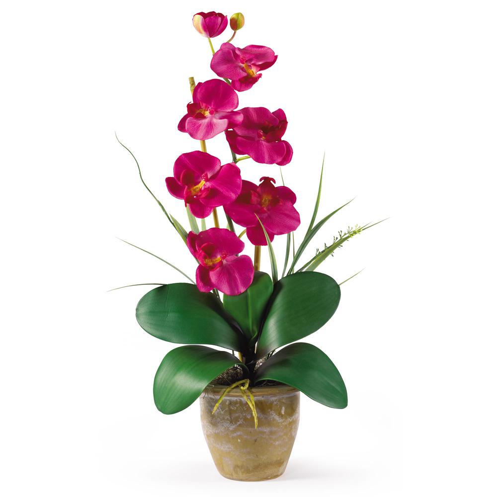 Phalaenopsis Silk Orchid Flower Arrangement. Picture 1