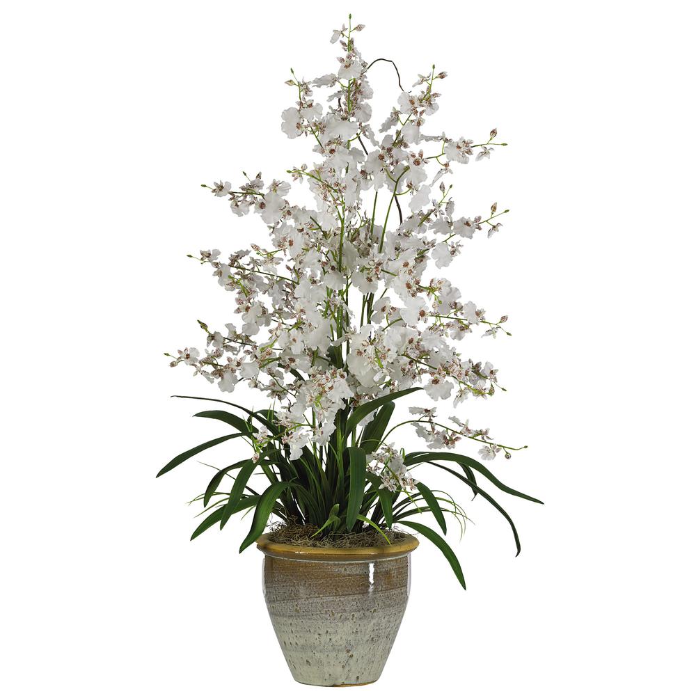 Triple Dancing Lady Silk Flower Arrangement. Picture 1