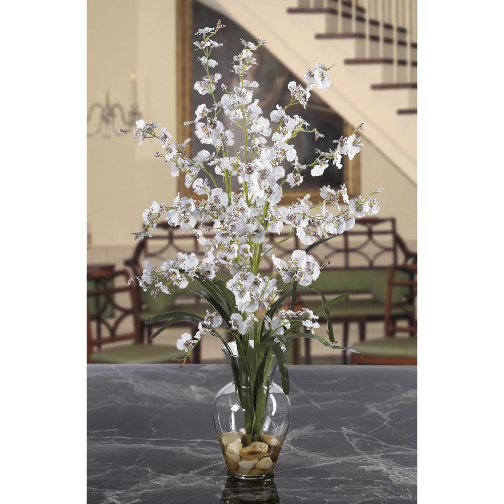 Dancing Lady Liquid Illusion Silk Flower Arrangement, White. Picture 3
