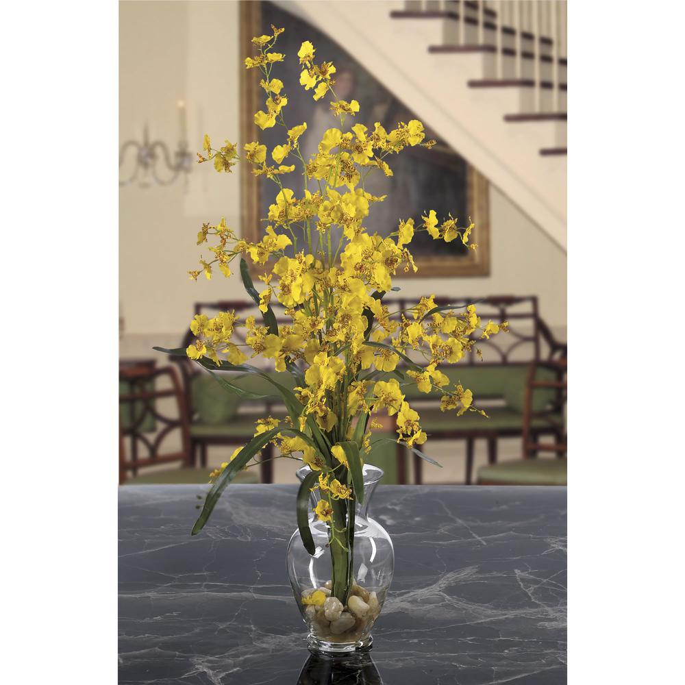 Dancing Lady Liquid Illusion Silk Flower Arrangement, Yellow. Picture 2