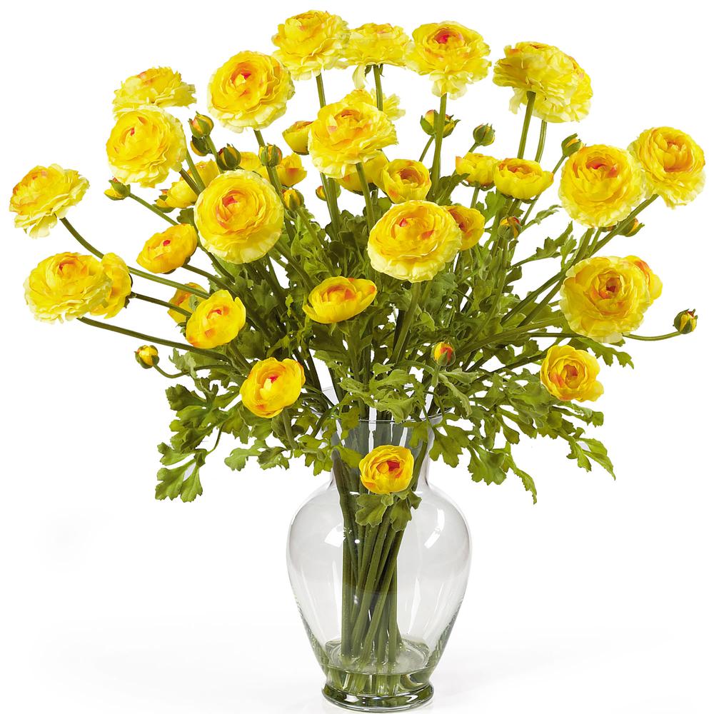 Ranunculus Liquid Illusion Silk Flower Arrangement. Picture 1
