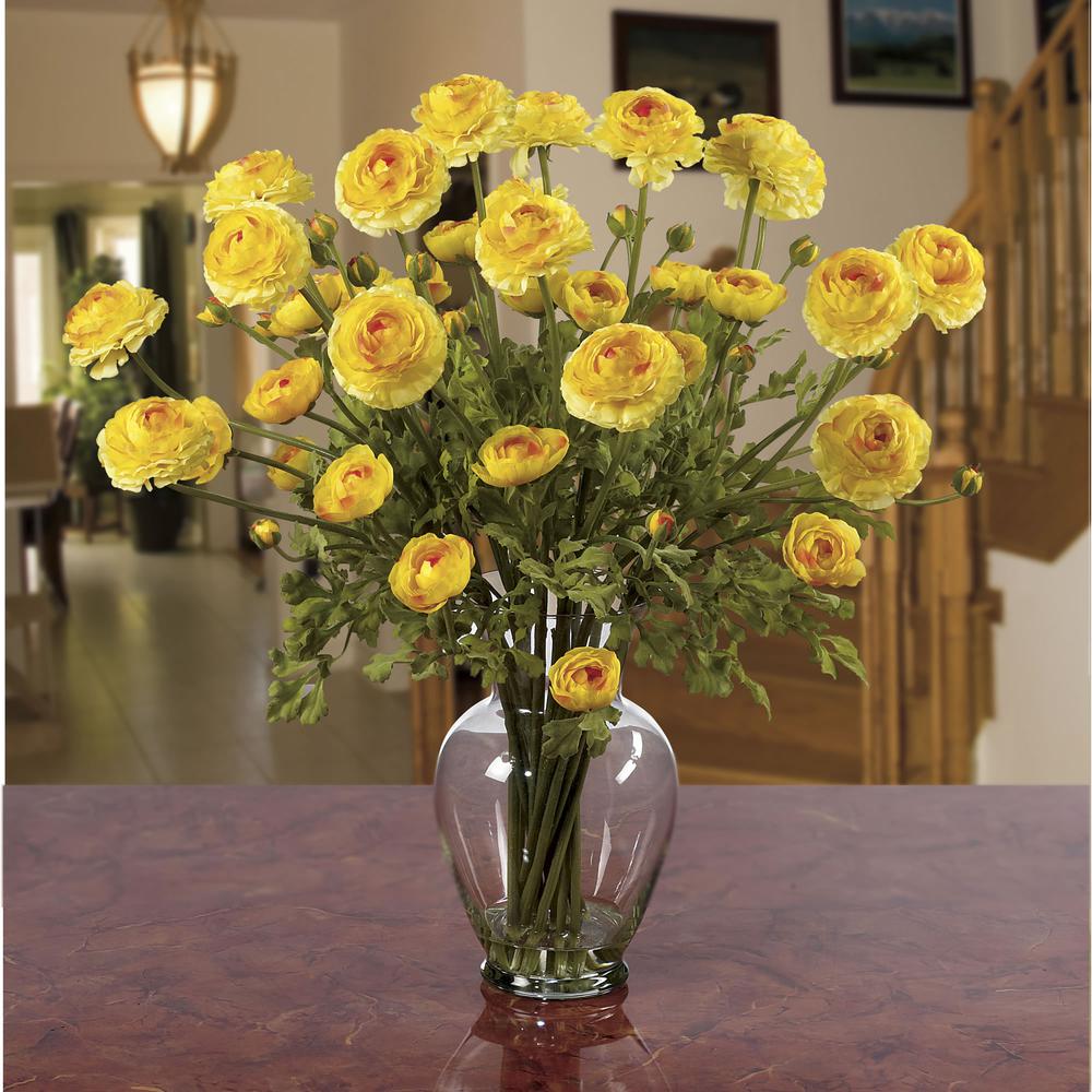 Ranunculus Liquid Illusion Silk Flower Arrangement. Picture 2