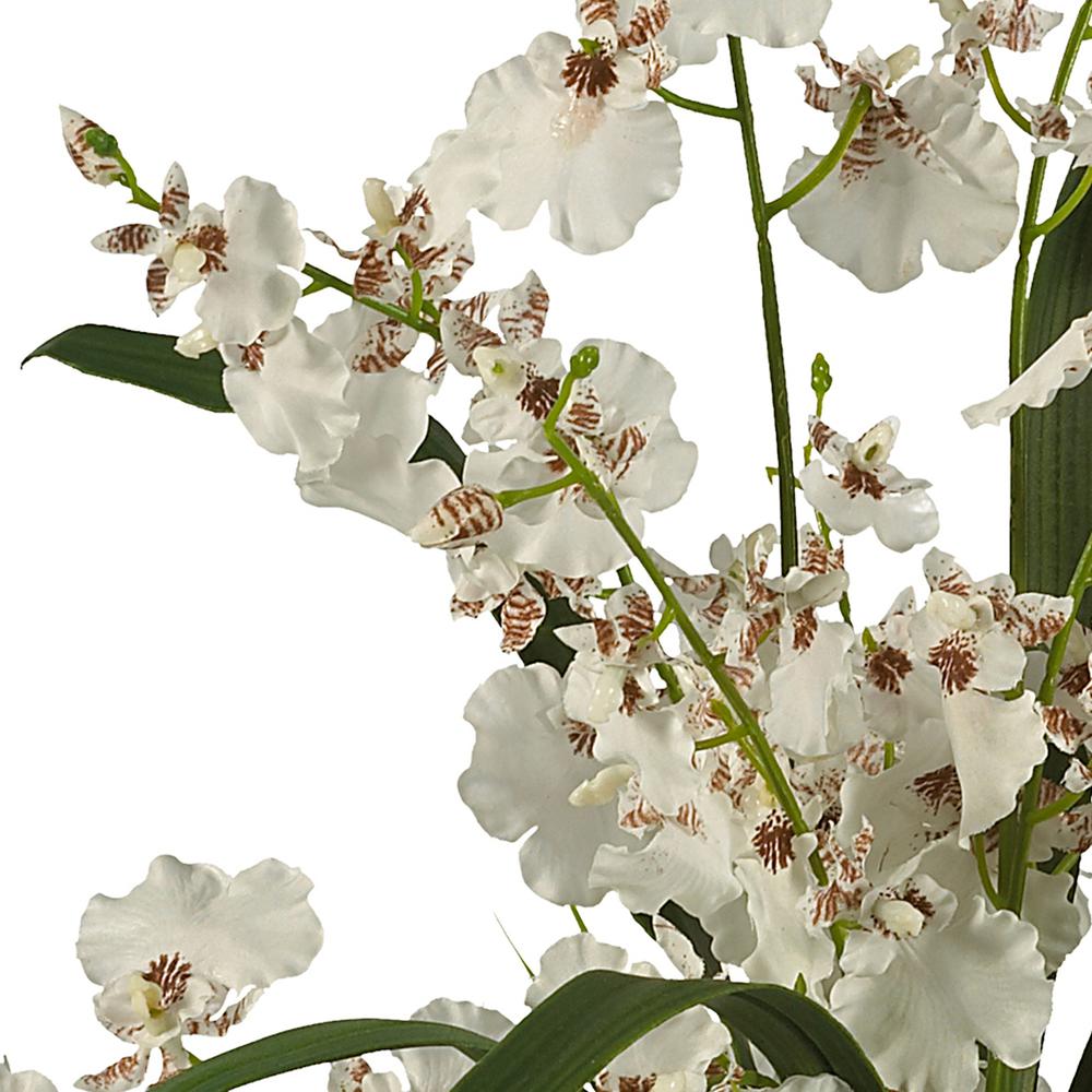 Dancing Lady Orchid Liquid Illusion Silk Flower Arrangement, White. Picture 2