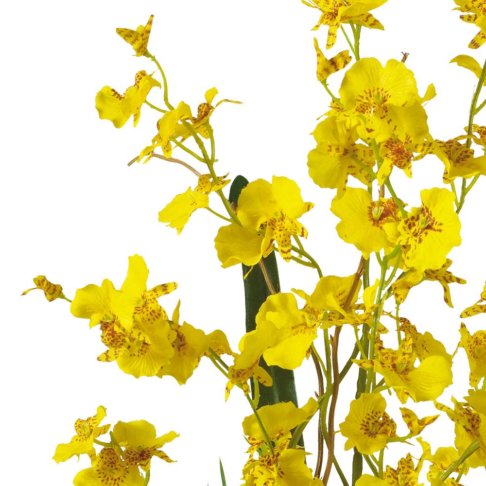 Dancing Lady Orchid Liquid Illusion Silk Flower Arrangement, Yellow. Picture 3