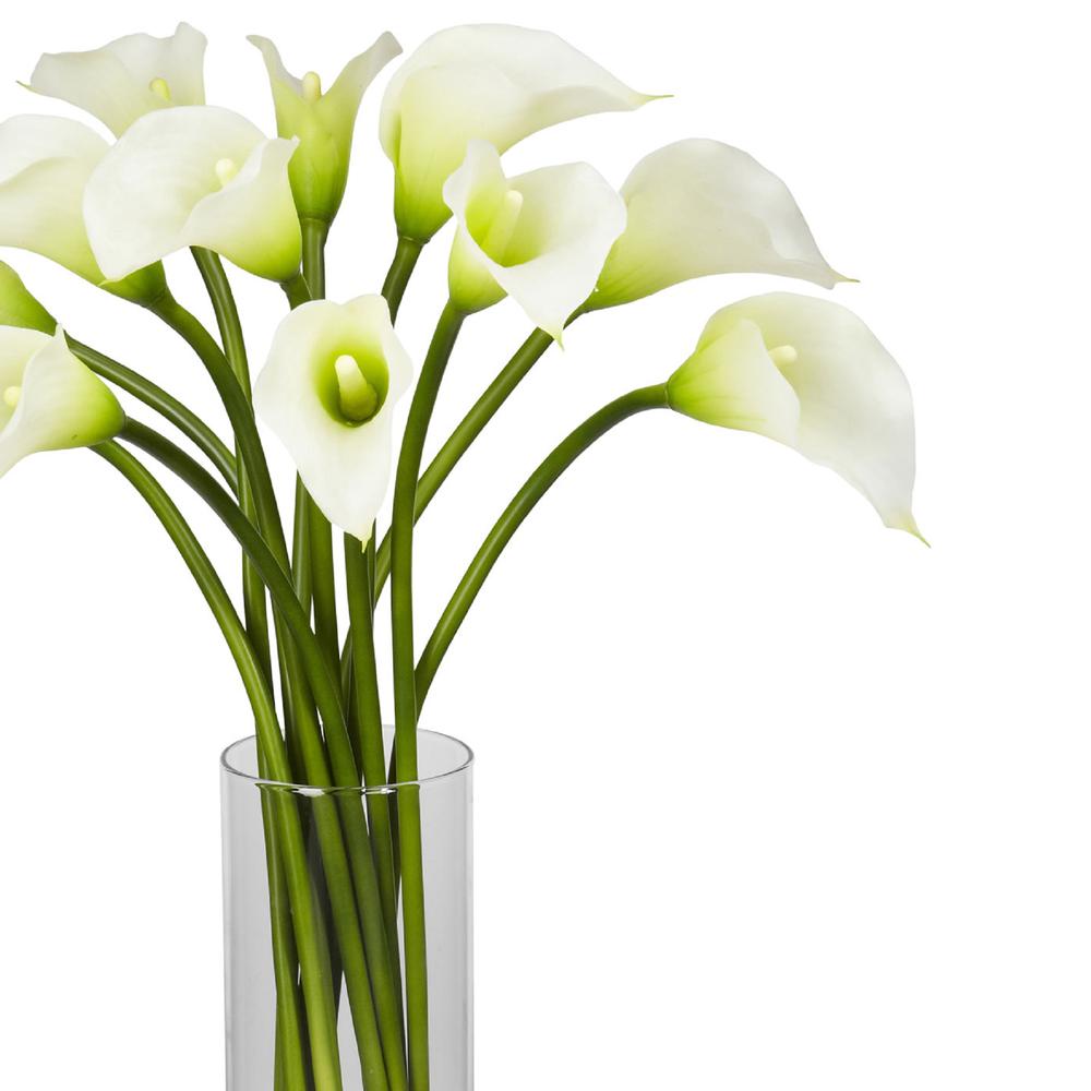 Mini Calla Lily Silk Flower Arrangement, Cream. Picture 6