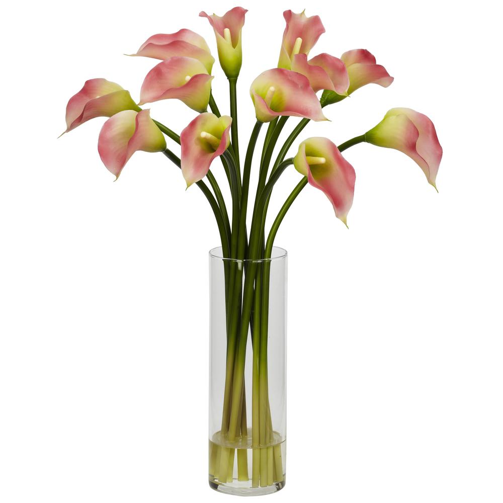 Mini Calla Lily Silk Flower Arrangement. Picture 1