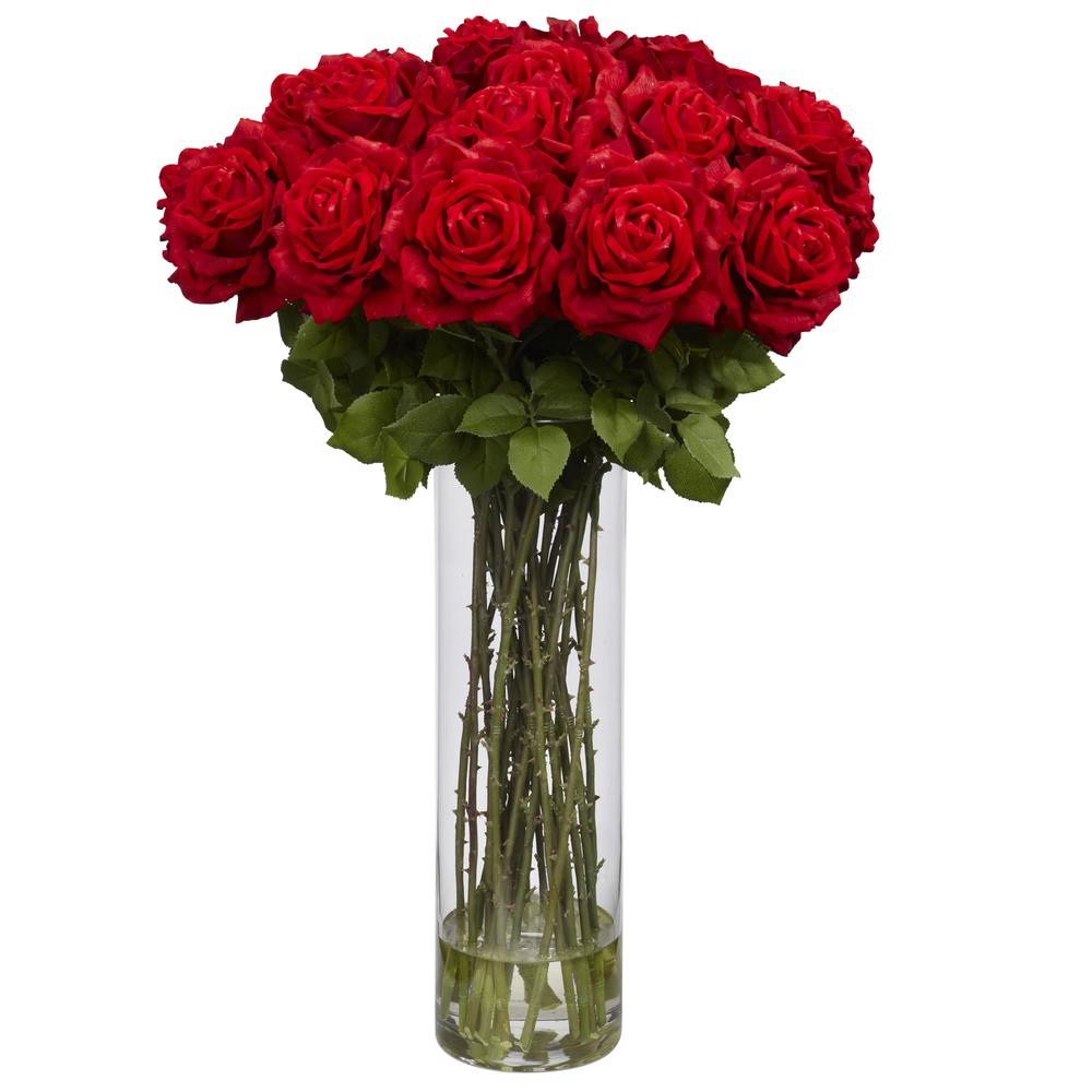 Giant Rose Silk Flower Arrangement. Picture 1