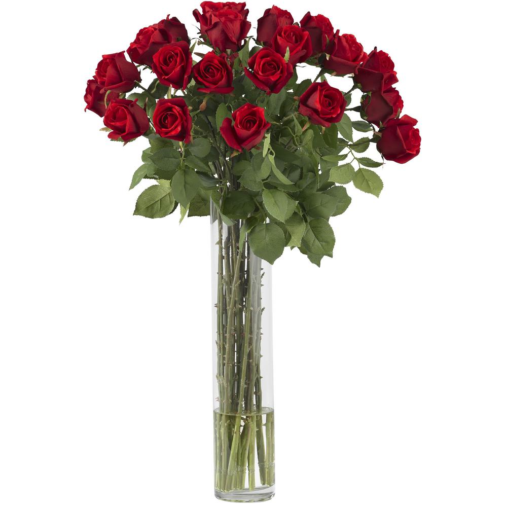 Rosebud with Cylinder Silk Flower Arrangement. Picture 1