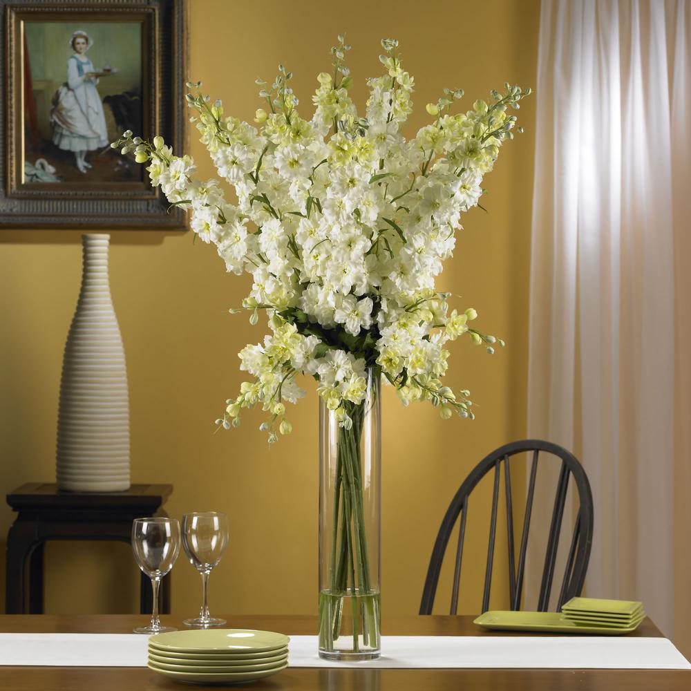 Delphinium Silk Flower Arrangement. Picture 4