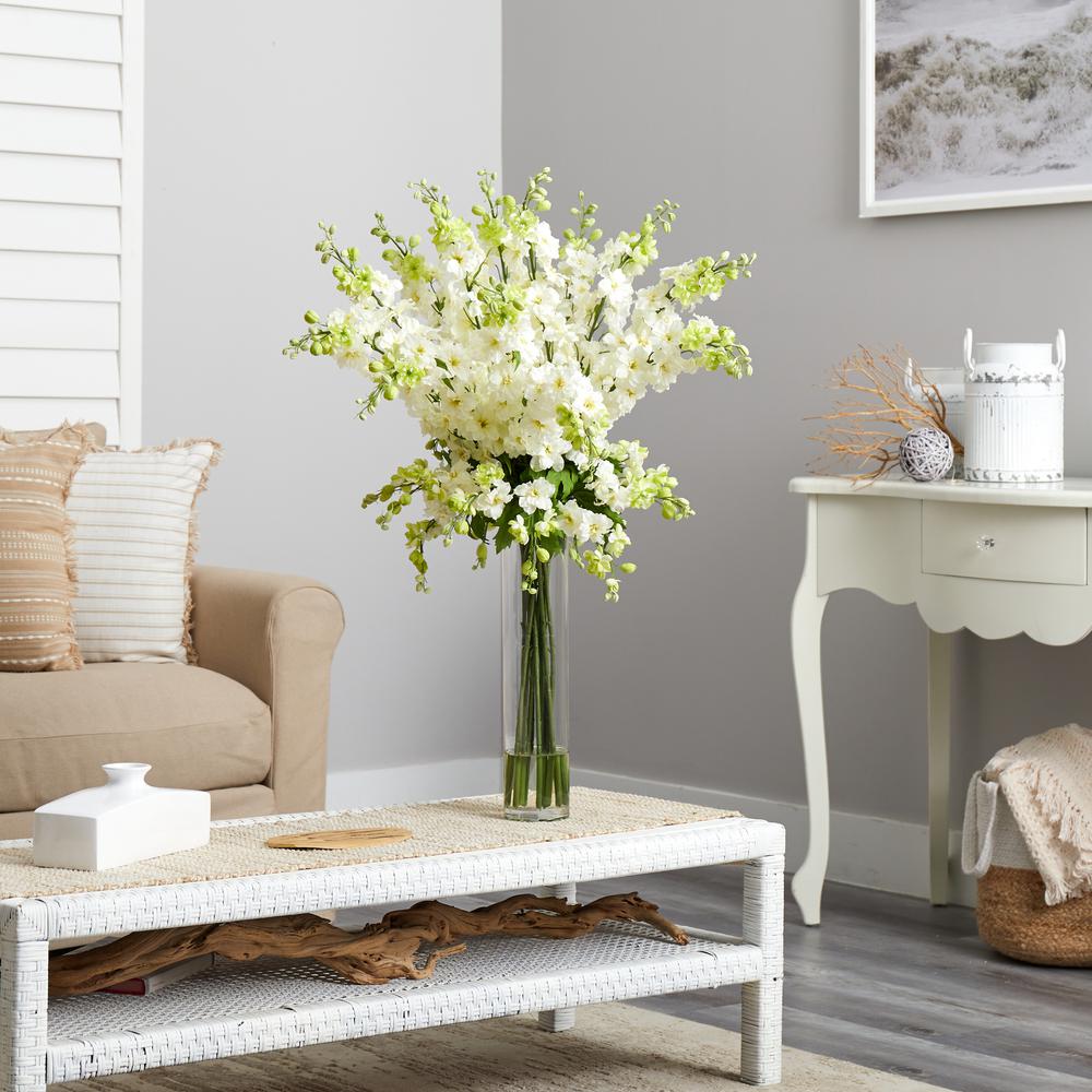 Delphinium Silk Flower Arrangement. Picture 2