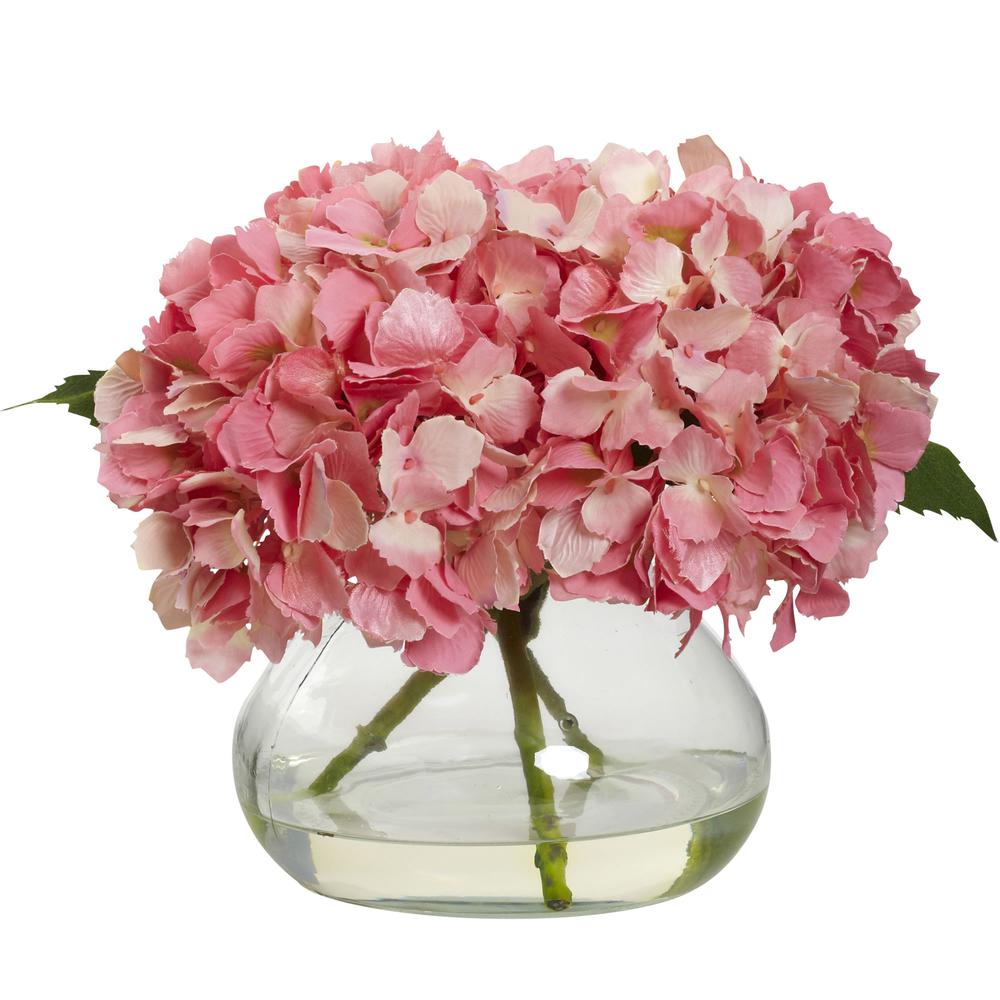 Blooming Hydrangea with Vase. Picture 1