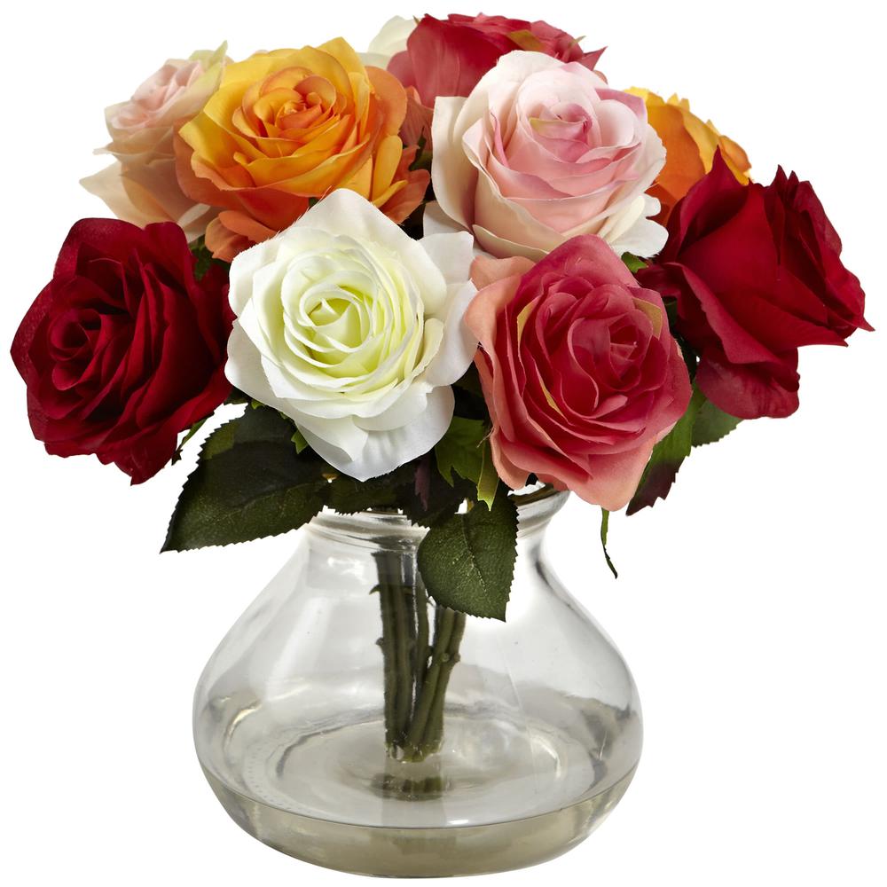 Rose Arrangement with Vase, Assorted. Picture 1