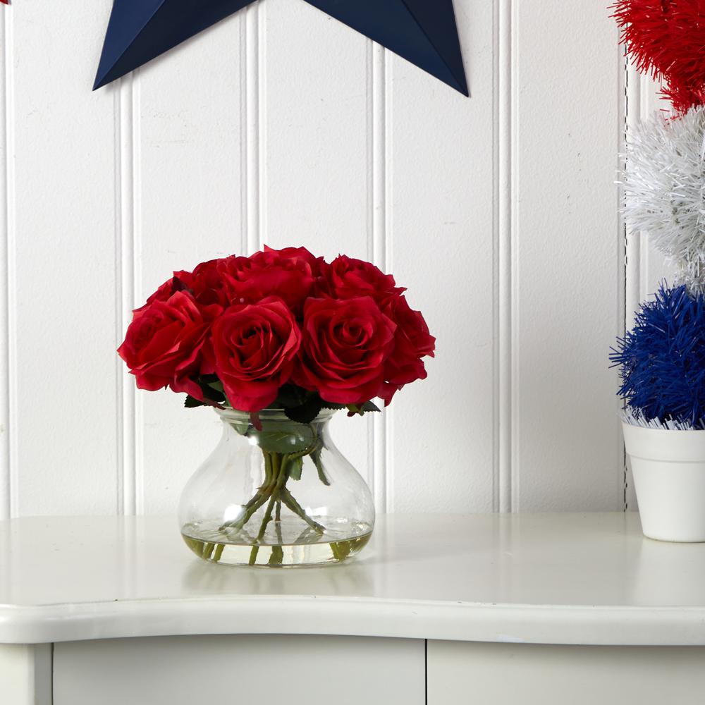 Rose Arrangement with Vase, Red. Picture 3