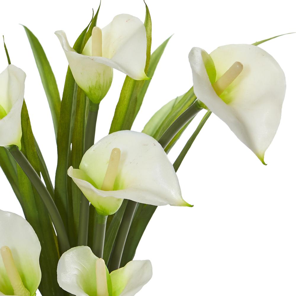 15.5in. Calla Lily and Grass Artificial Arrangement in Vase, Cream. Picture 5