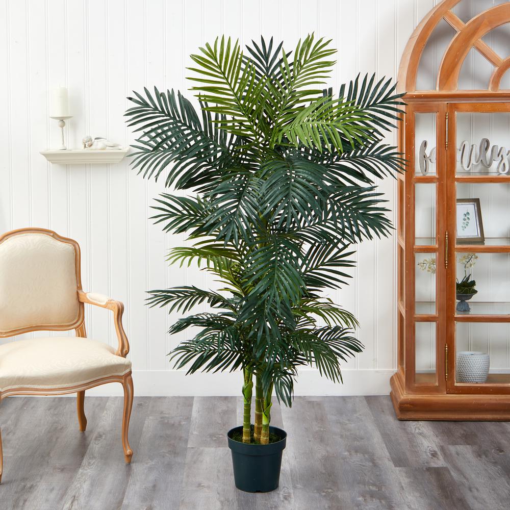 6.5ft. Golden Cane Palm Silk Tree. Picture 7
