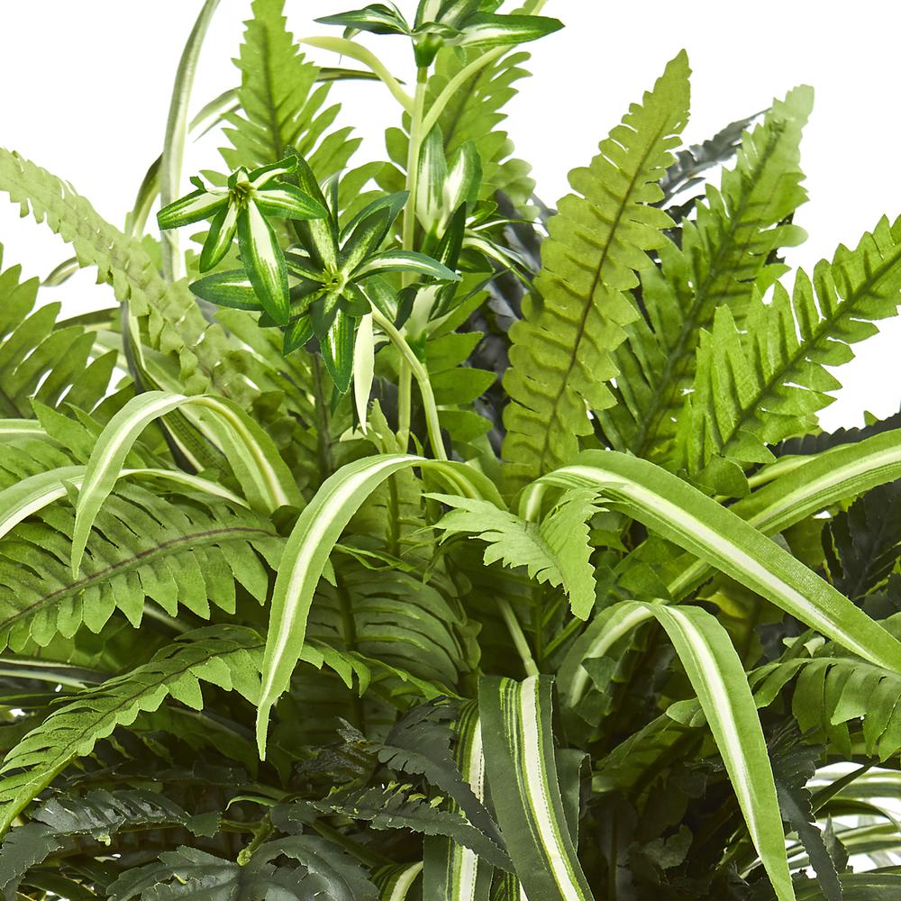 23in. Mixed Greens and Fern Artificial Plant in Terra Cotta Planter. Picture 3