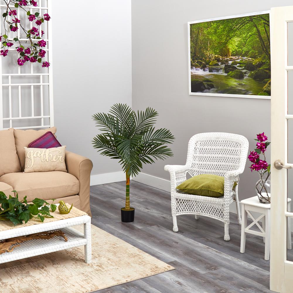 4ft Golden Cane Artificial Palm Tree, Green. Picture 2