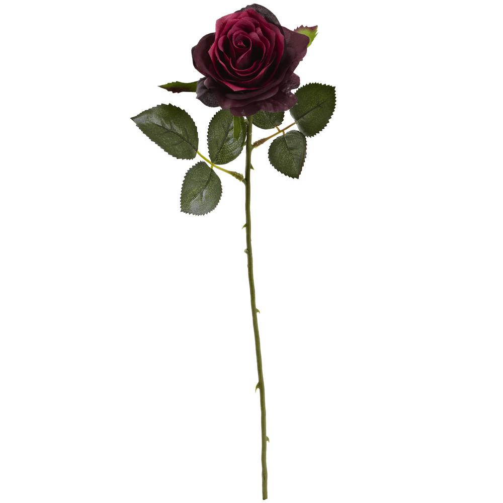 18in. Rose Artificial Flower (Set of 24), Burgundy. Picture 1