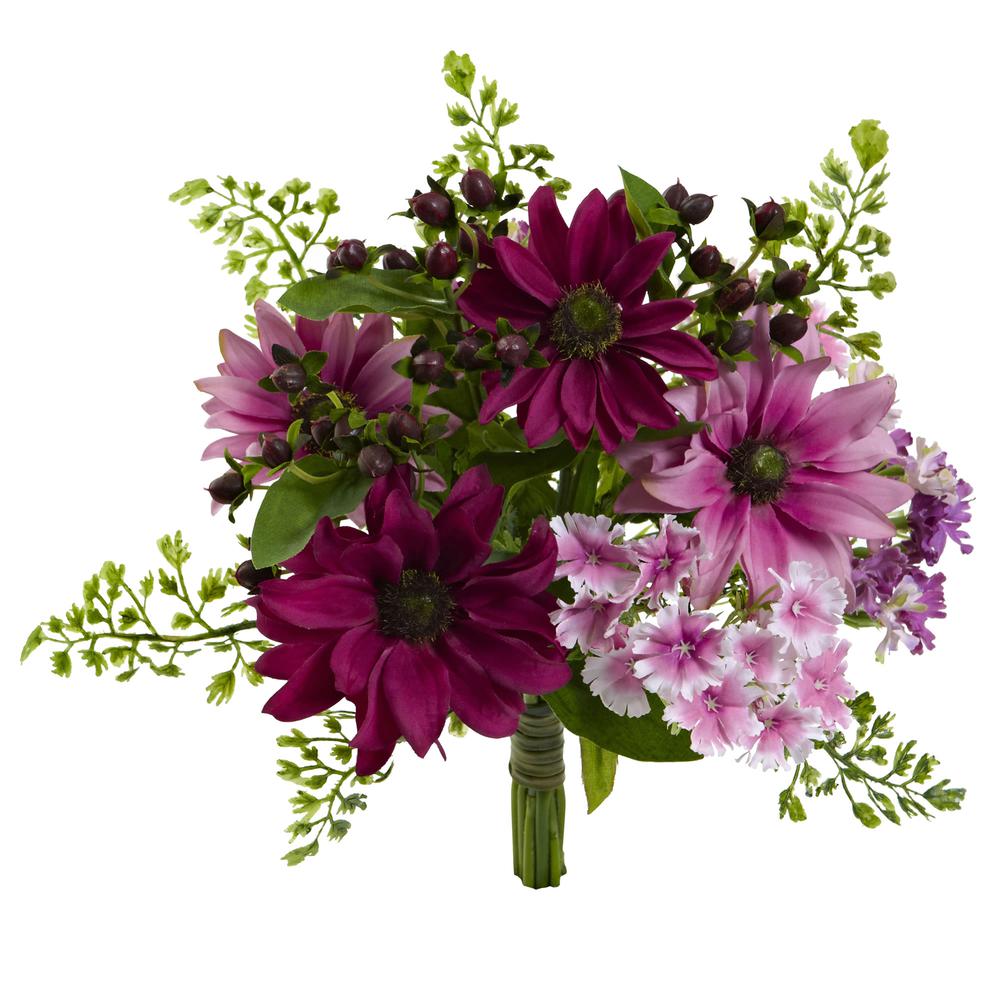 9in. Mixed Pink Daisy Artificial Flower Bundle (Set of 3). Picture 1