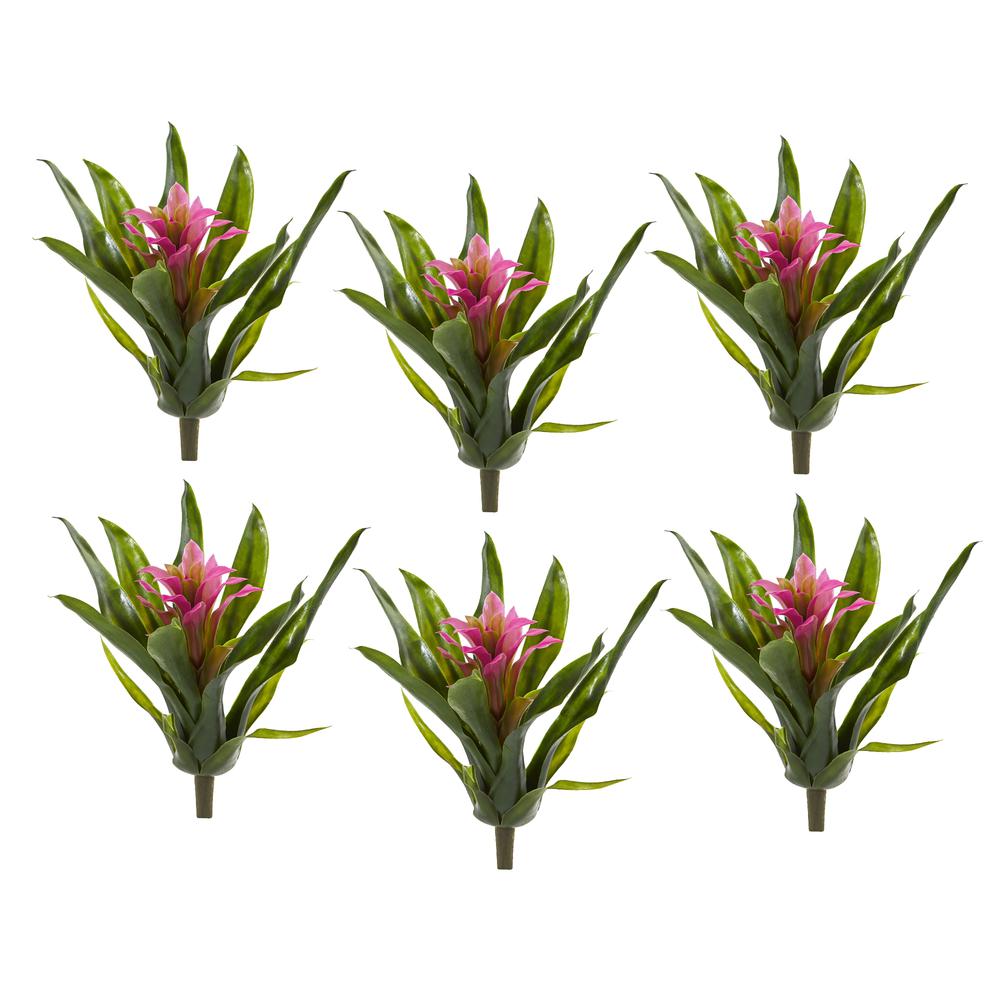 11in. Bromeliad Artificial Flower Stem, Set of 6, Purple. Picture 2