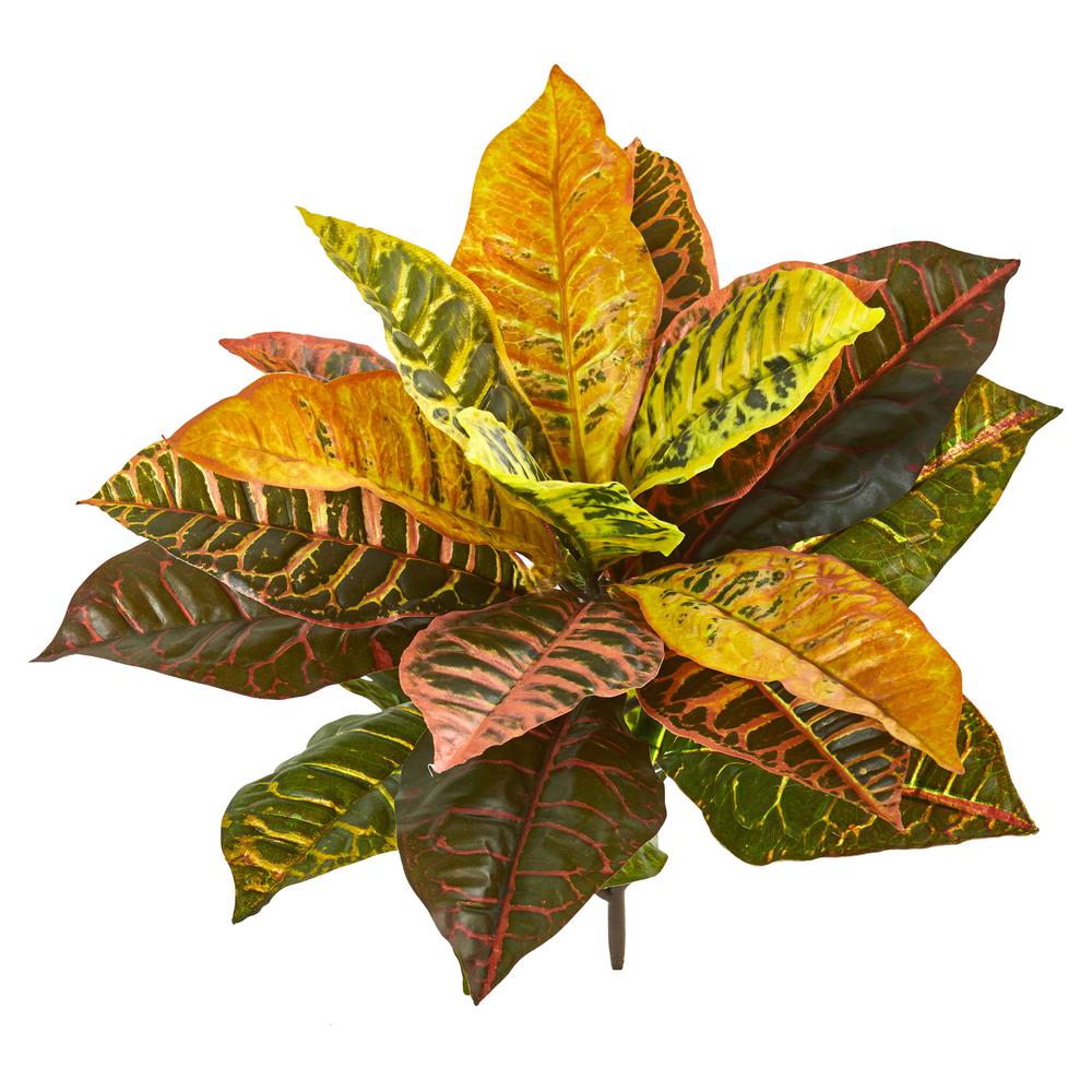 21in. Garden Croton Artificial Plant (Real Touch) (Set of 4). Picture 1