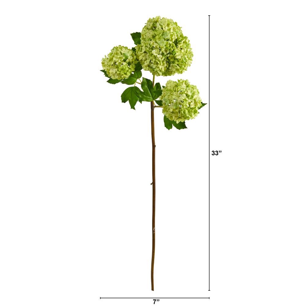 33in. Snowball Hydrangea Artificial Flower (Set of 2). Picture 2