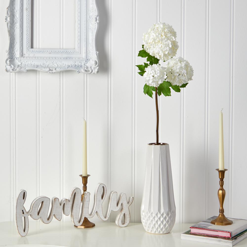 33in. Snowball Hydrangea Artificial Flower (Set of 2). Picture 3
