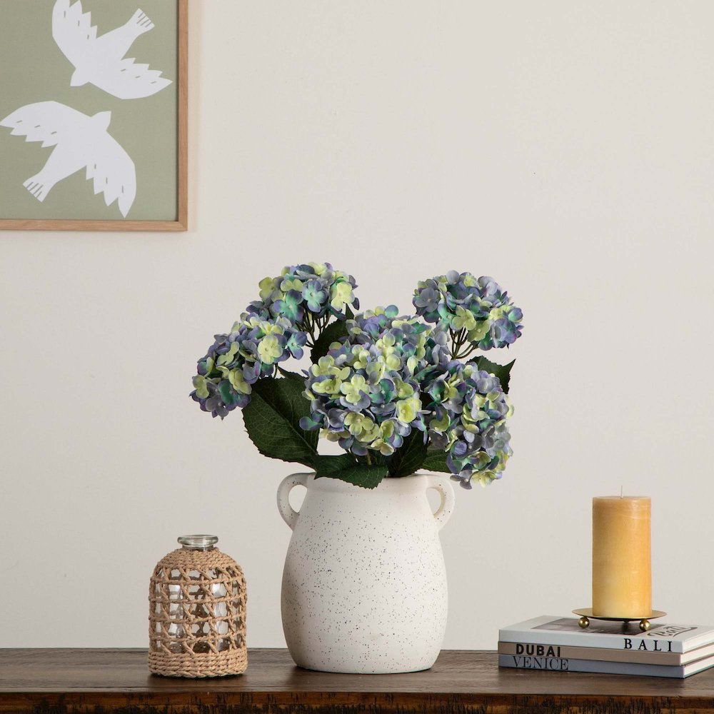 20in. Artificial Hydrangea Flower Stems, Set of 3. Picture 9