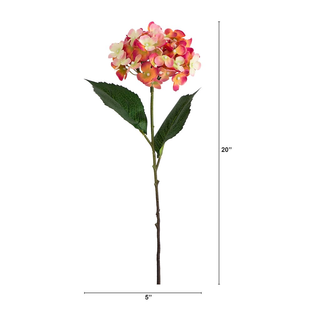 20in. Artificial Hydrangea Flower Stems, Set of 3. Picture 2