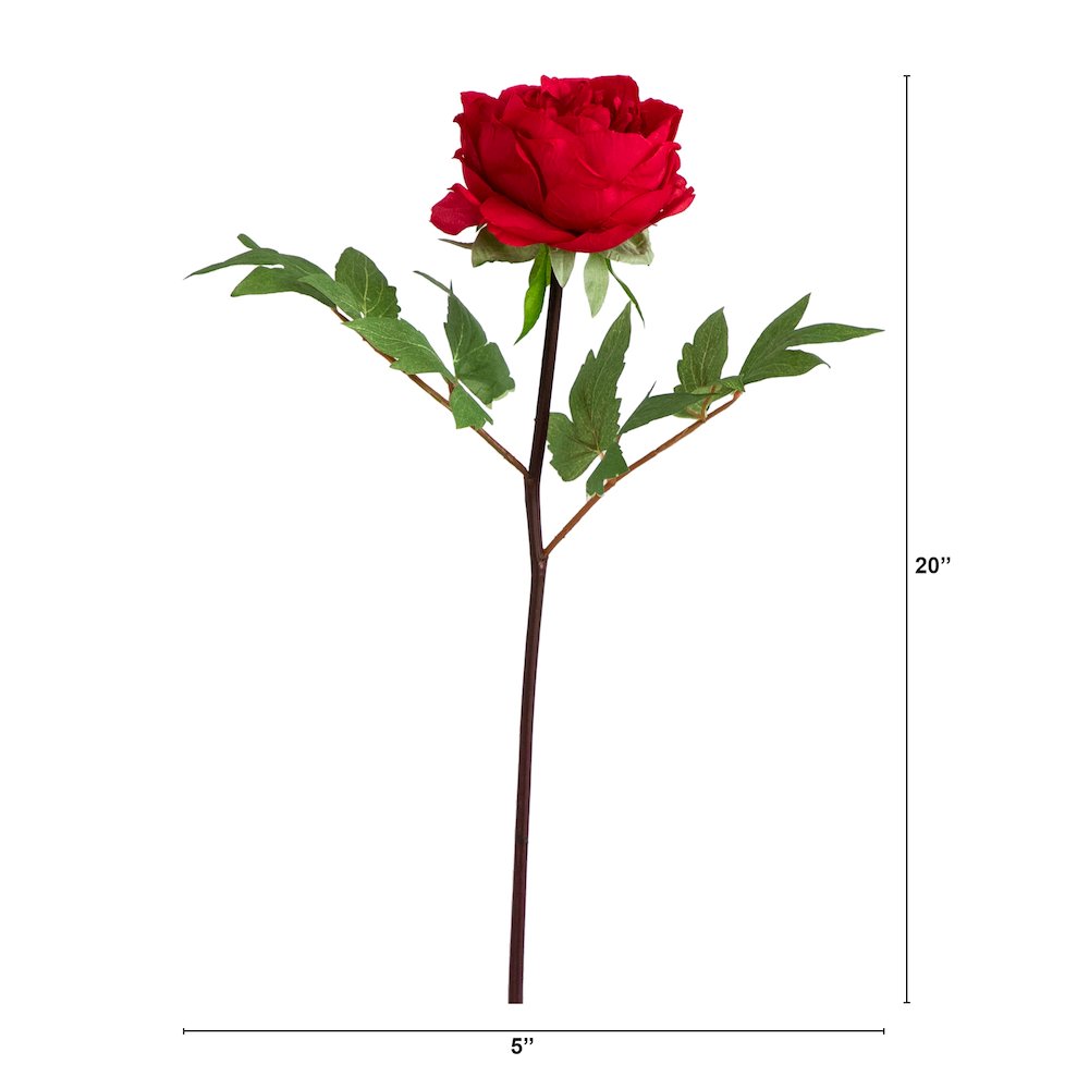 20in. Artificial Peony Flower Stems, Set of 3. Picture 2