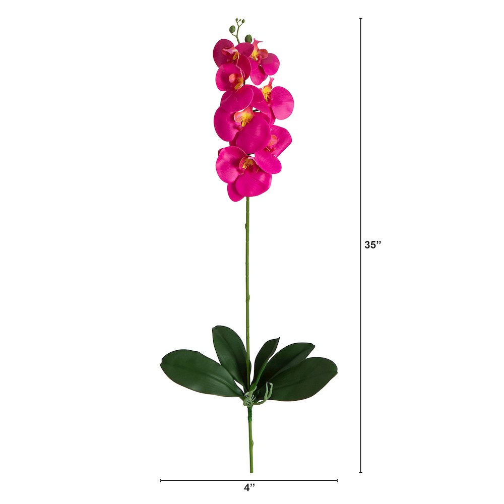 35in. Artificial Orchid Flower Stems, Set of 3. Picture 2
