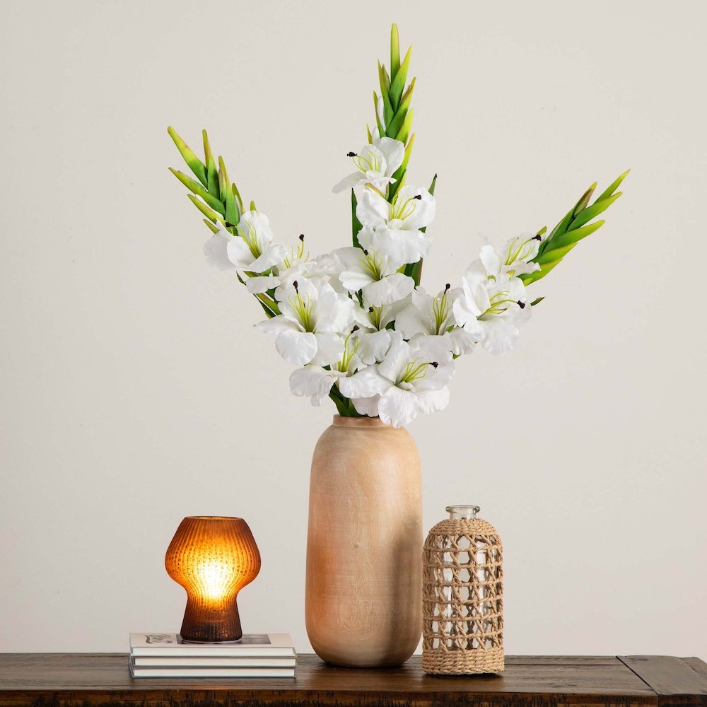 45in. Artificial Gladiolus Flower Stems, Set of 3. Picture 7
