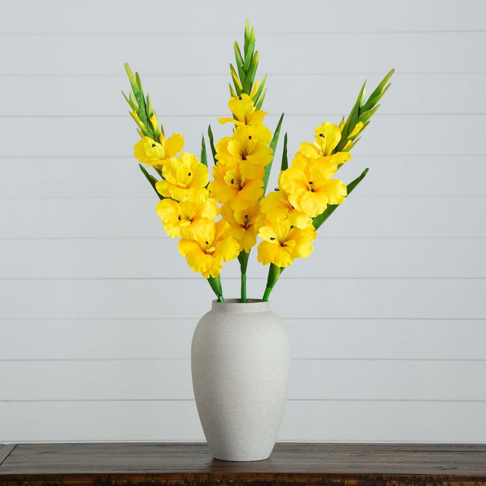 45in. Artificial Gladiolus Flower Stems, Set of 3. Picture 5