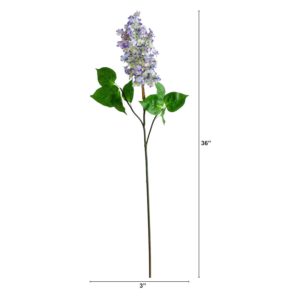 36in. Artificial Lilac Flower Stems, Set of 3. Picture 2