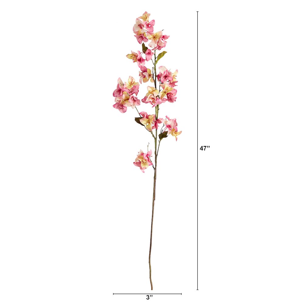 47in. Artificial Bougainvillea Flower Stems, Set of 3. Picture 2