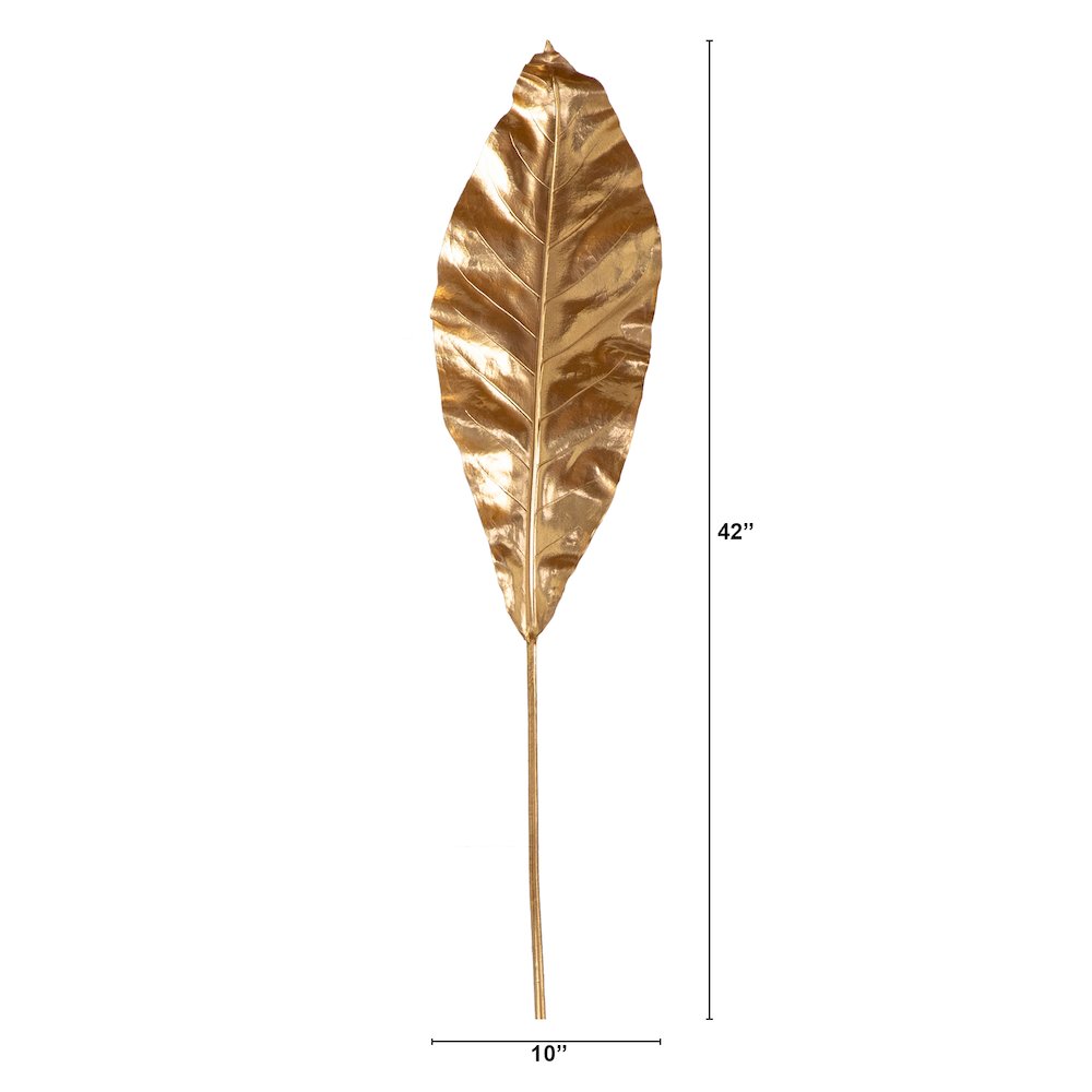 42in. Artificial Palm Gold Stems, Set of 3. Picture 2