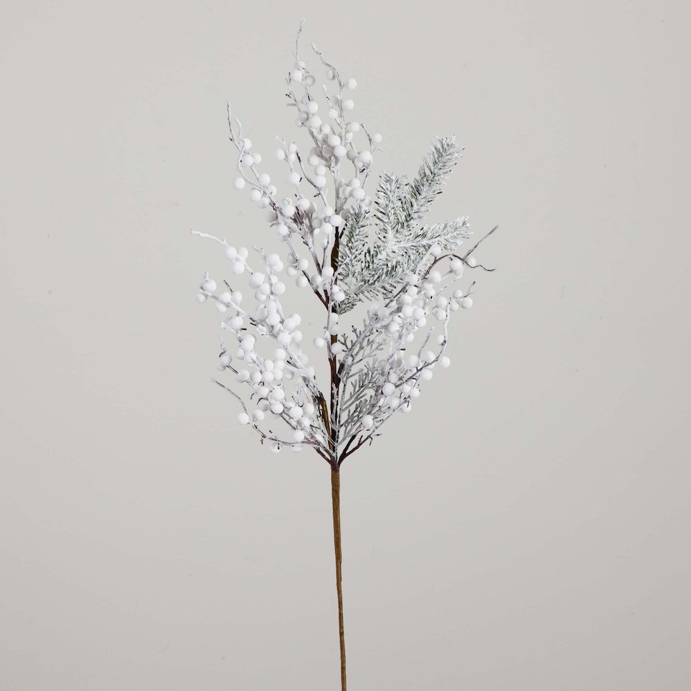 30in. Artificial Flocked Berry Stems, Set of 3. Picture 8