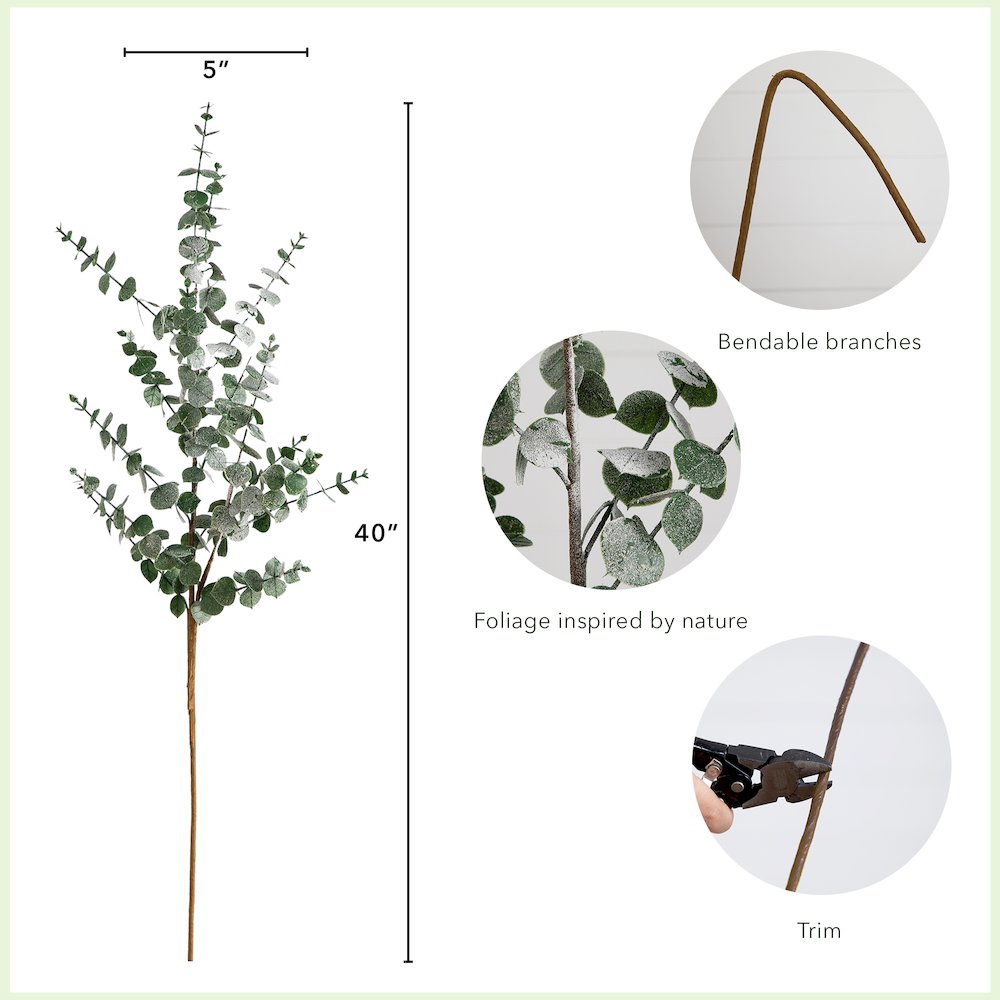40in. Artificial Eucalyptus Stems, Set of 3. Picture 6