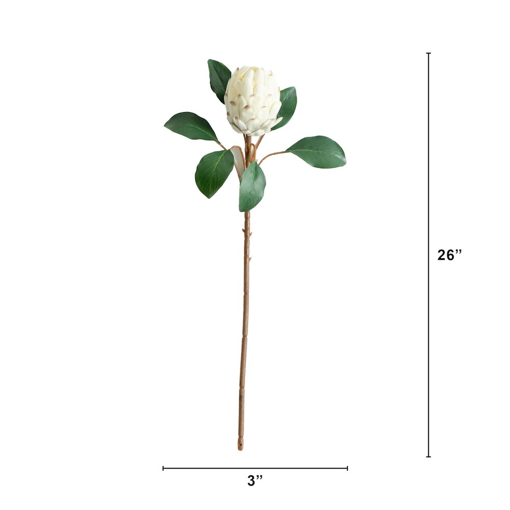 26in. Artificial King Protea Flower Stems - Set of 4. Picture 8