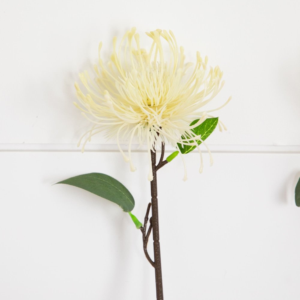 24in. Artificial Pincushion Protea Flower Stem - Set of 4. Picture 3