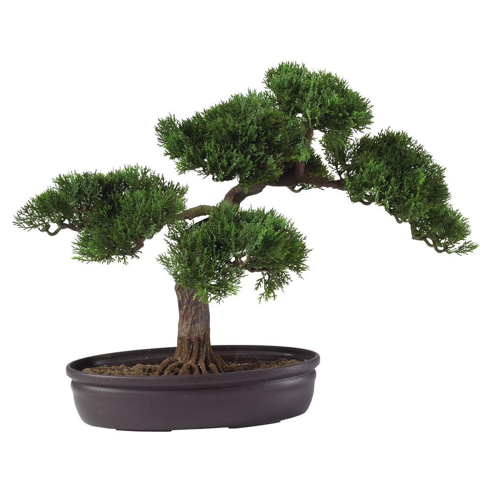 16in. Cedar Bonsai Silk Plant. Picture 1