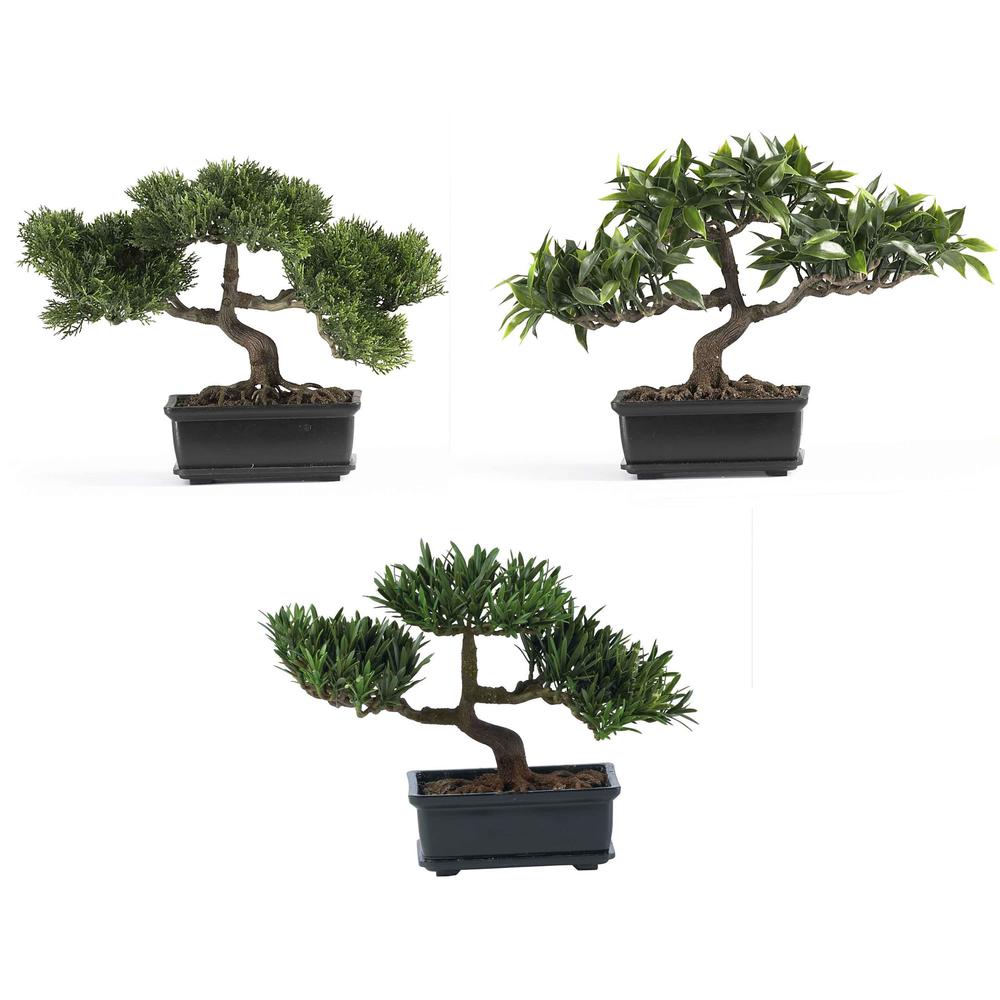 12in. Bonsai Silk Plant Collection (Set of 3). Picture 1