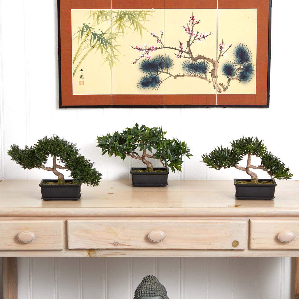 12in. Bonsai Silk Plant Collection (Set of 3). Picture 3
