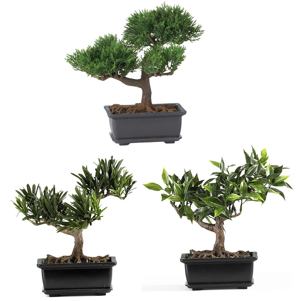 8.5in. Bonsai Silk Plant Collection (Set of 3). Picture 1