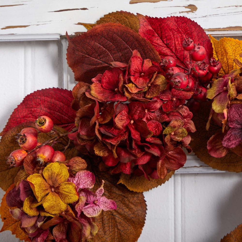 24in. Fall Hydrangea Wreath. Picture 4