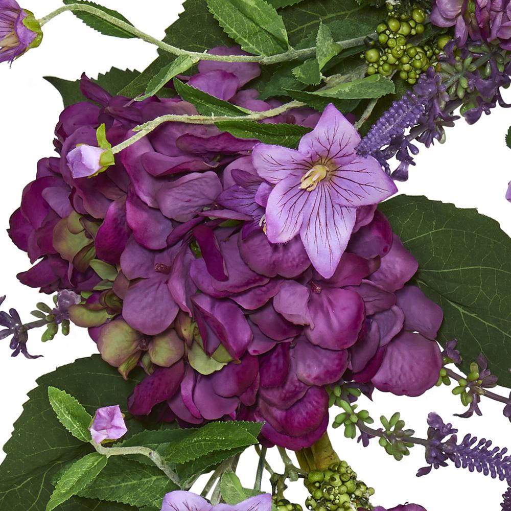 24in. Hydrangea Artificial Wreath. Picture 2