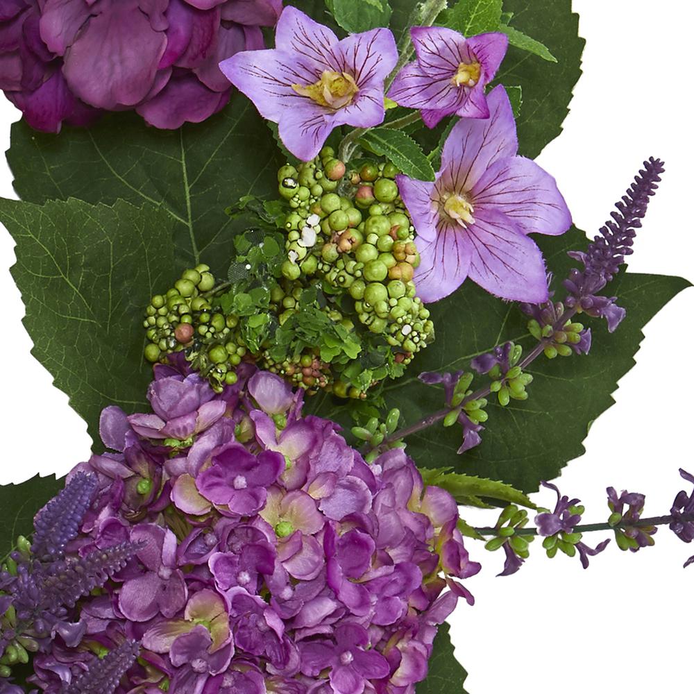 24in. Hydrangea Artificial Wreath. Picture 3