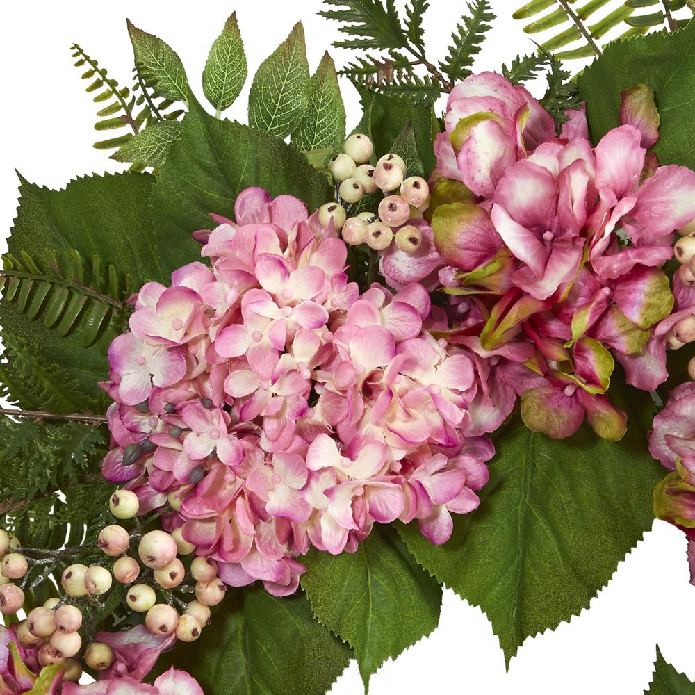 24in. Hydrangea Berry Wreath, Pink. Picture 3